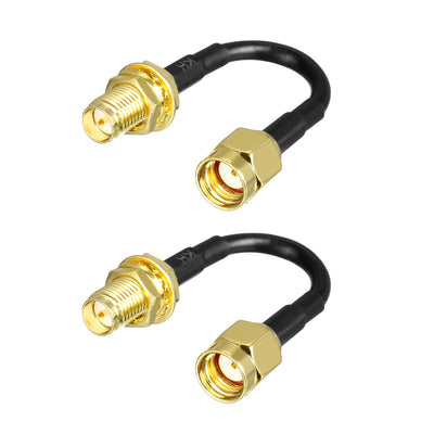 Uxcell Uxcell Antenna Extension Cable RP-SMA Male to RP-SMA Female Low Loss RG174 10 Ft 2pcs