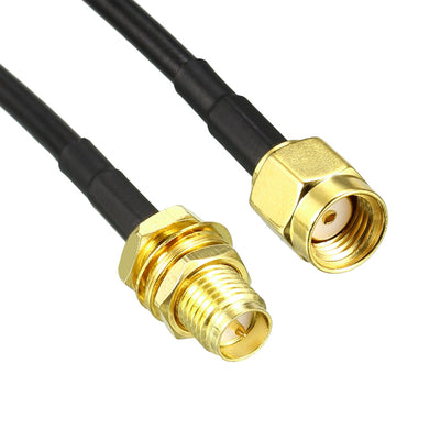 Harfington Uxcell Antenna Extension Cable RP-SMA Male to RP-SMA Female Low Loss RG174 8 Ft
