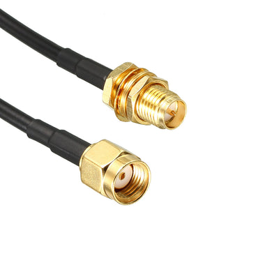 Harfington Uxcell Antenna Extension Cable RP-SMA Male to RP-SMA Female Low Loss RG174 33 ft