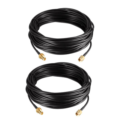 Harfington Uxcell SMA Extension Cable SMA Male to SMA Female Antenna Coax Cable RG174 33 ft 2pcs