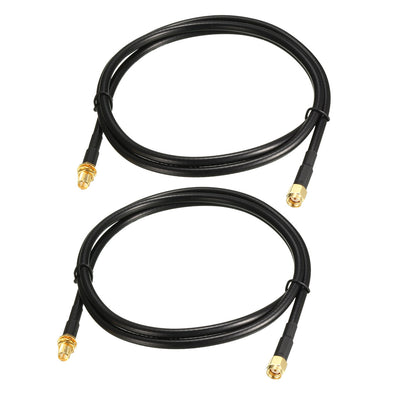 uxcell Uxcell Antenna Extension Cable RP-SMA Male to RP-SMA Female Coax Cable 3.3 Ft RG58 2pcs