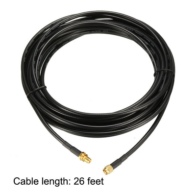 Harfington Uxcell Antenna Extension Cable RP-SMA Male to RP-SMA Female Coax Cable 26 Ft RG58