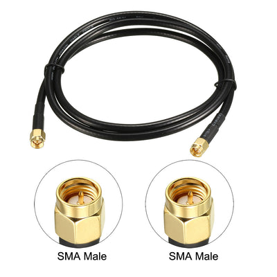 Harfington Uxcell Antenna Extension Cable SMA Male to SMA Male Coaxial Cable RG58 50 Ohm 2pcs