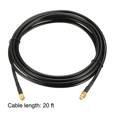 Harfington Uxcell Antenna Extension Cable SMA Male to SMA Male Coaxial Cable RG58 50 Ohm 20 ft