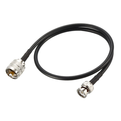 uxcell Uxcell UHF () to BNC Male Antenna Radio Cable RG58 Coax Cable 22 Inches