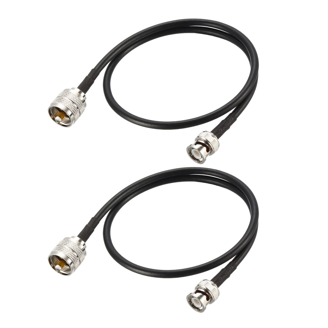 uxcell Uxcell UHF () to BNC Male Antenna Radio Cable RG58 Coax Cable 22 Inches 2pcs
