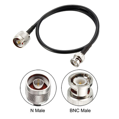 Harfington Uxcell N Male to BNC Male Coax Cable RG58 Coaxial Cable for Radio 20 Inch 2pcs