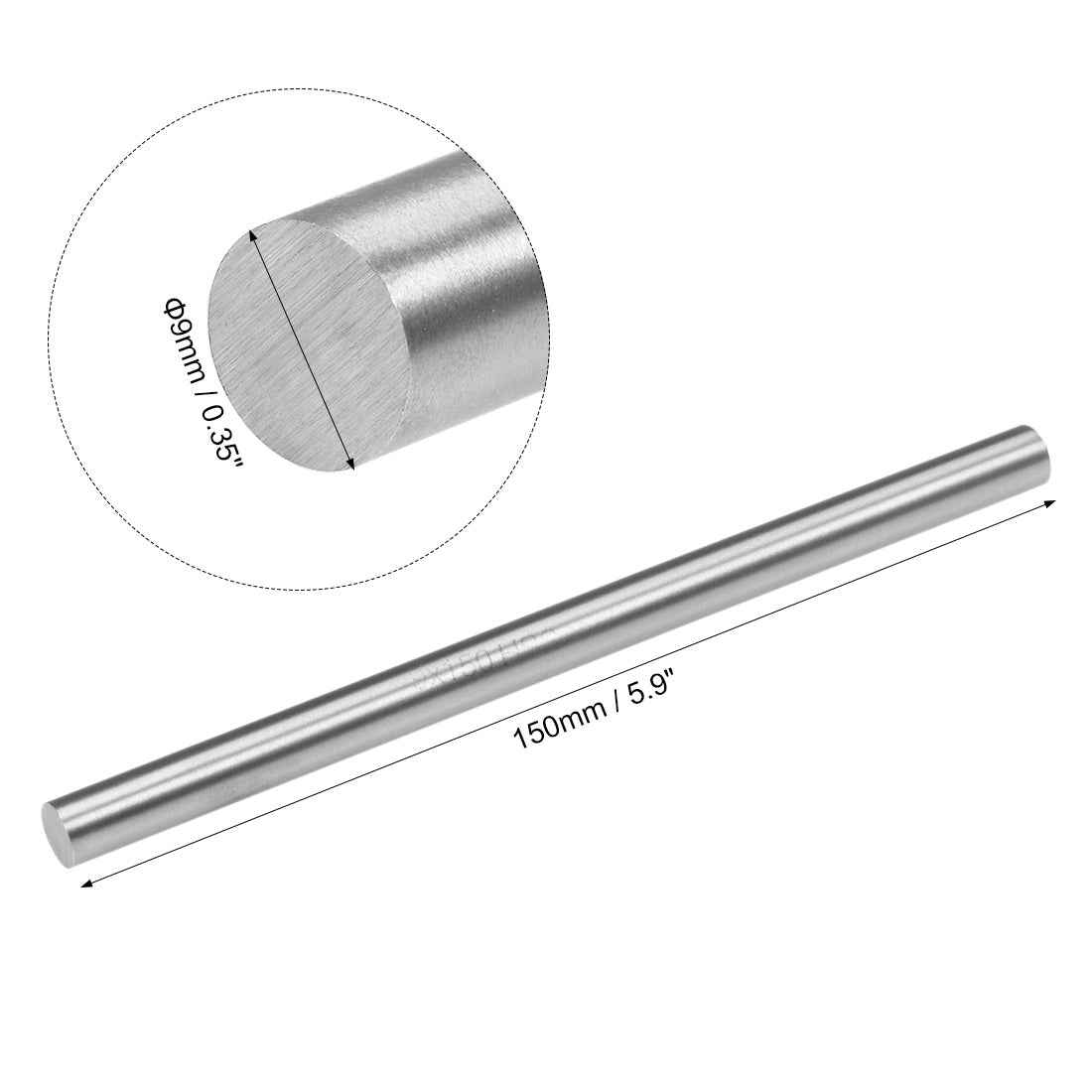 uxcell Uxcell HSS Lathe Round Rod Solid Shaft Bar 150mm Length 2Pcs