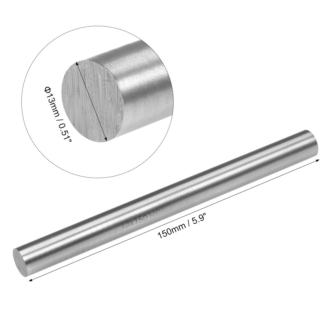 uxcell Uxcell HSS Lathe Round Rod Solid Shaft Bar