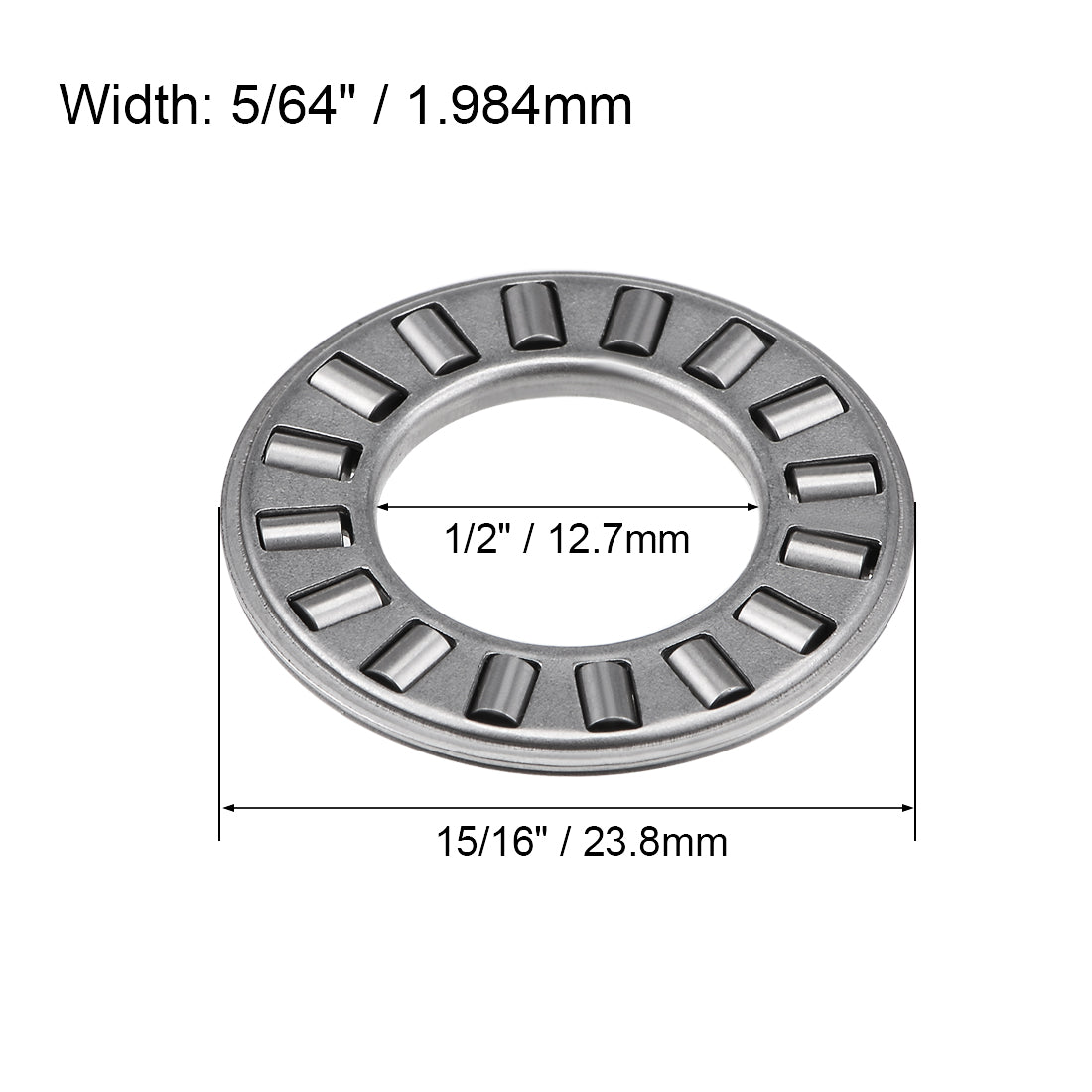 uxcell Uxcell Thrust Needle Rollers Bearings with Washers Chrome Steel