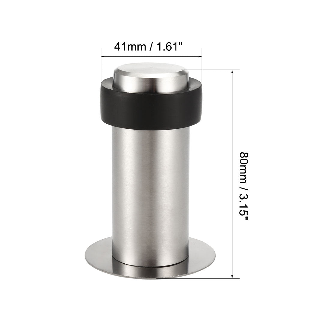 uxcell Uxcell Stainless Steel Door Stopper Cylindrical Floor Mount Brushed, Double-Sided Adhesive Sheets No Need to Drill, 80mm Height