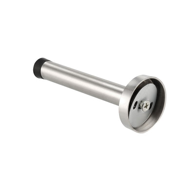 Harfington Uxcell Door Stopper 201 Stainless Steel with Sound Dampening Rubber Bumper - Wall Mount Door Holder w Hardware Screws, Brushed Finish, 120mm Height