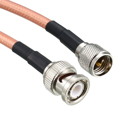Harfington Uxcell Low Loss RF Coaxial Cable Connection Coax Wire RG-142 BNC Male to Mini UHF Male 60cm