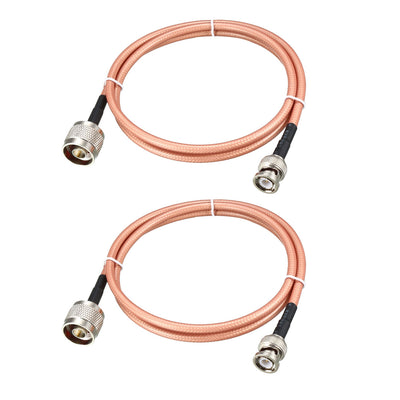 uxcell Uxcell Low Loss RF Coaxial Cable Coax Wire RG-142 N Male to BNC Male 90cm 2pcs