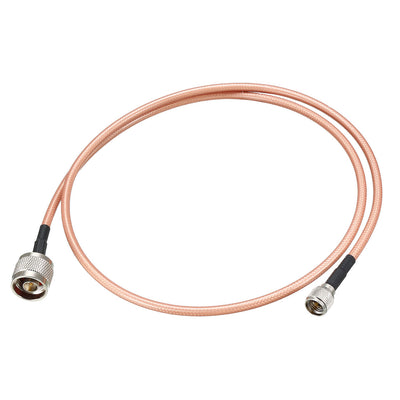 Harfington Uxcell Low Loss RF Coaxial Cable Connection Coax Wire RG-142 N Male to Mini UHF Male