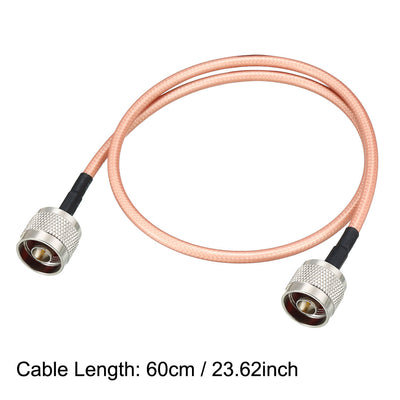 Harfington Uxcell Low Loss RF Coaxial Cable Connection Coax Wire RG-142, N Male to N Male 2pcs