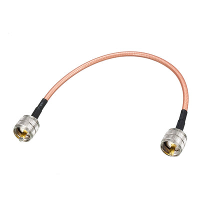 Harfington Uxcell Low Loss RF Coaxial Cable Connection Coax Wire RG-142, PL-259 UHF Male to PL-259 UHF Male 30cm