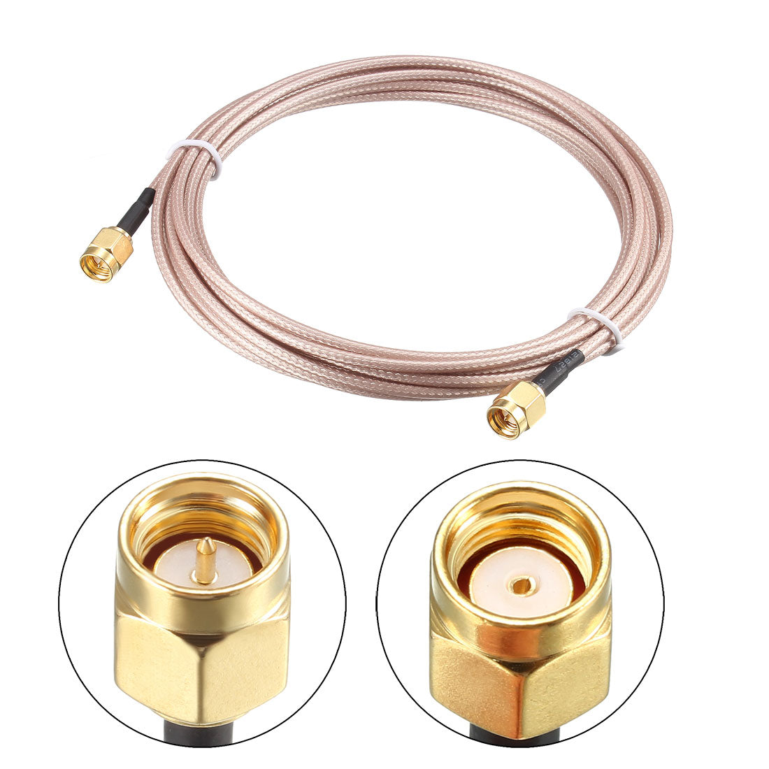 Uxcell Uxcell Low Loss RF Coaxial Cable Connection Coax Wire RG-178, RP-SMA Male to SMA Male 500cm
