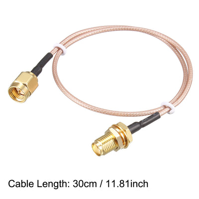 Harfington Uxcell Low Loss RF Coaxial Cable RG-178 SMA Male to SMA Female 19.7inch