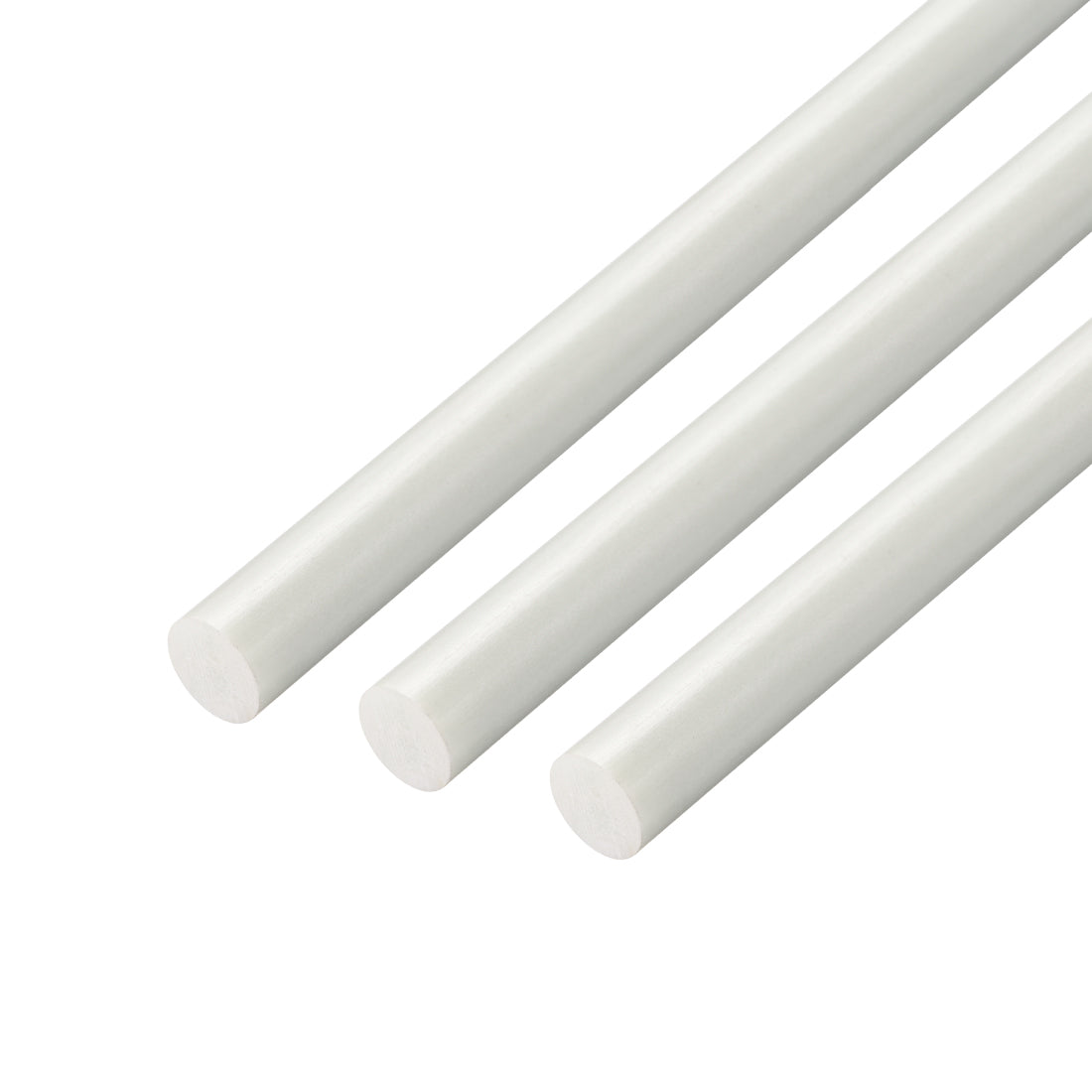 uxcell Uxcell FRP Fiberglass Round Rod,7mm Dia 50cm Long,White Engineering Round Bars 3pcs