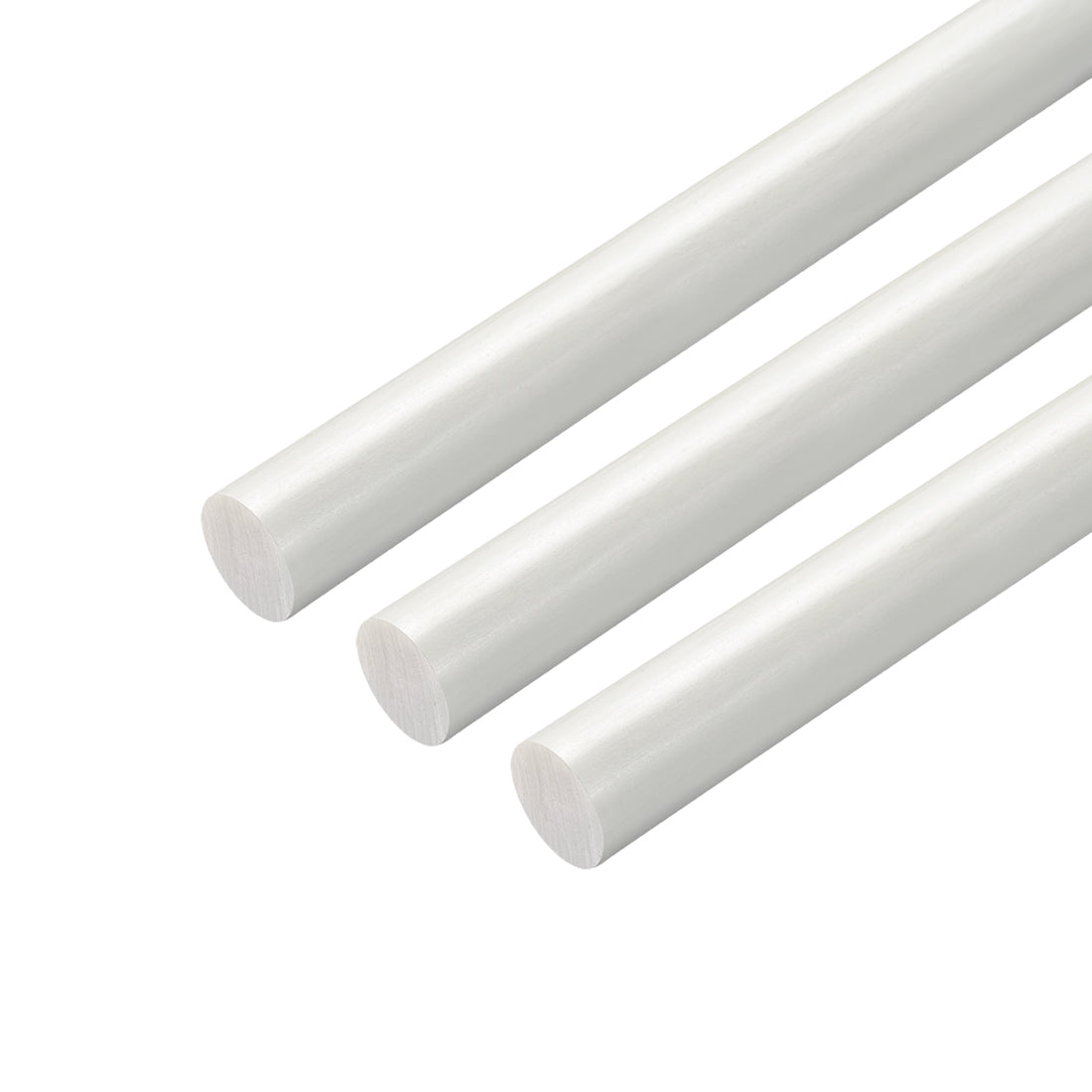 uxcell Uxcell FRP Fiberglass Round Rod,9mm Dia 50cm Long,White Engineering Round Bars 3pcs