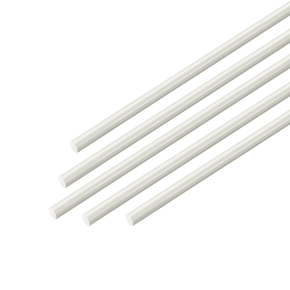 uxcell Uxcell FRP Fiberglass Round Rod,3mm Dia 50cm Long,White Engineering Round Bars 5pcs