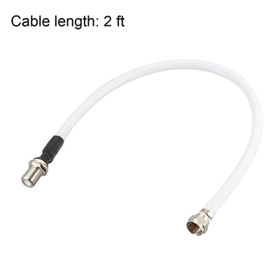 Harfington Uxcell RG6 Coax Cable F Type Male to F Type Female Coaxial Cable 2pcs