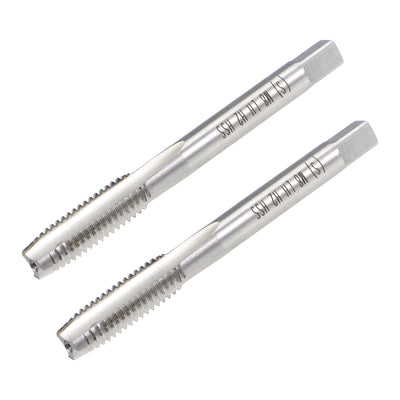 uxcell Uxcell Metric Machine Tap Left M8 Thread 1.25 Pitch H2 3 Flutes High Speed Steel 2pcs