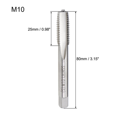 Harfington Uxcell Metric Machine Tap Left M10 Thread 1.5 Pitch H2 3 Flutes High Speed Steel