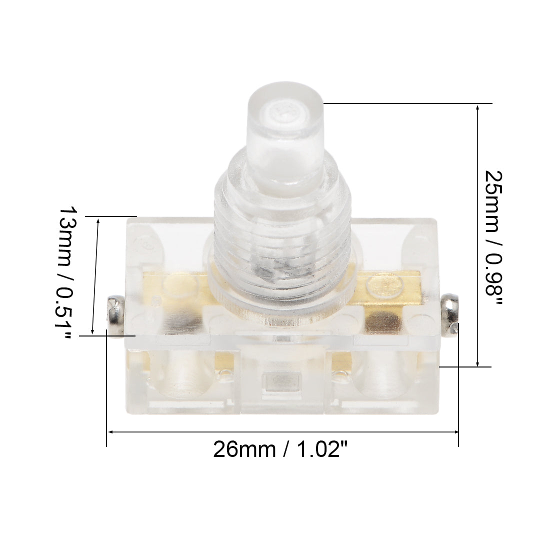 Uxcell Uxcell Inline Foot Pedal Push Button Switch, UFO Type Lamp Lighting Foot Control Latching ON/Off Footswitch Transparent