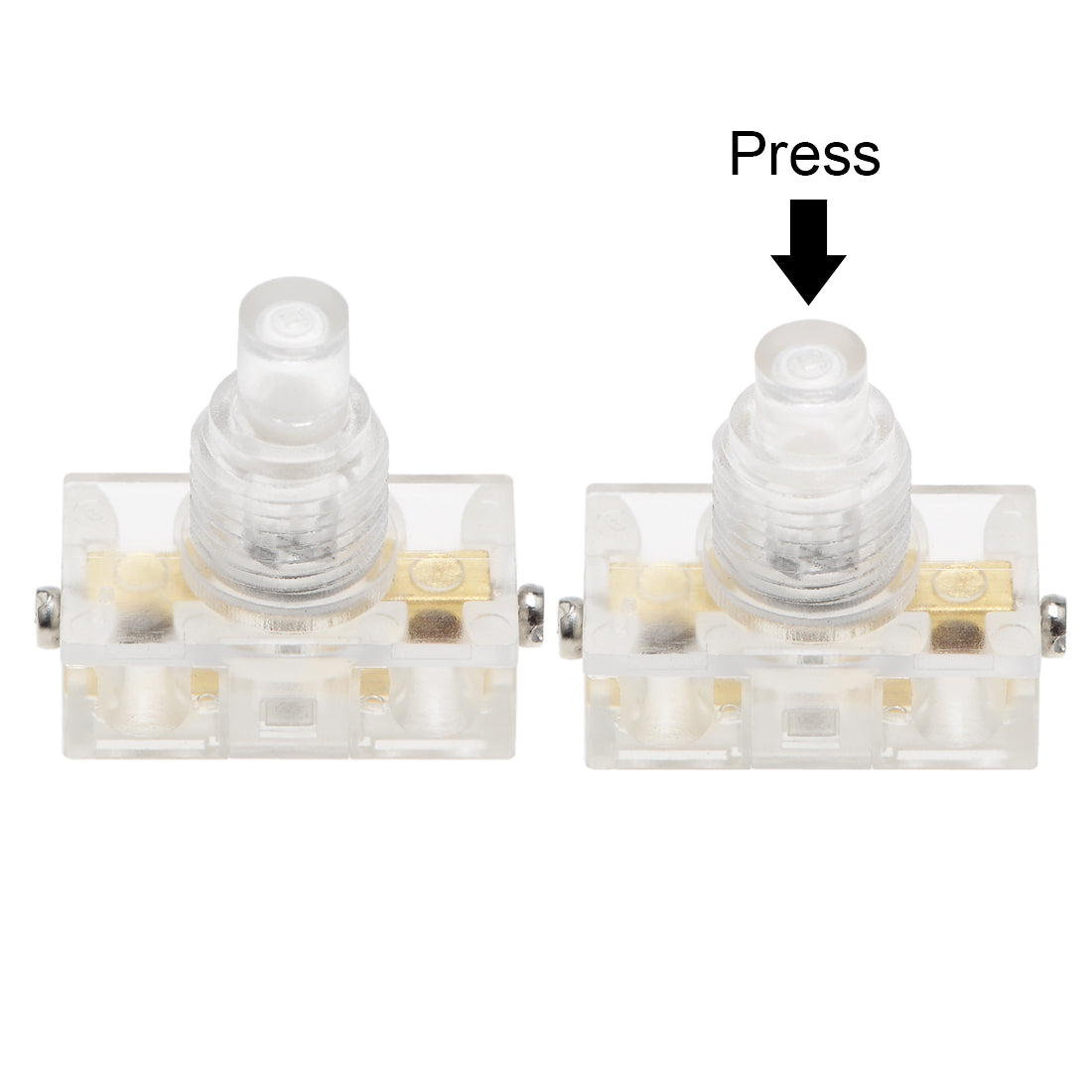 Uxcell Uxcell Inline Foot Pedal Push Button Switch, UFO Type Lamp Lighting Foot Control Latching ON/Off Footswitch Transparent 2 Pcs