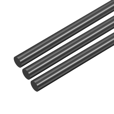 Harfington Uxcell Plastic Round Rod,6mm Dia 50cm Black Engineering Plastic Round Bar 3pcs