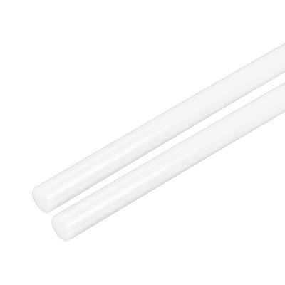 Harfington Uxcell Plastic Round Rod,6mm Dia 50cm White Engineering Plastic Round Bar 2pcs