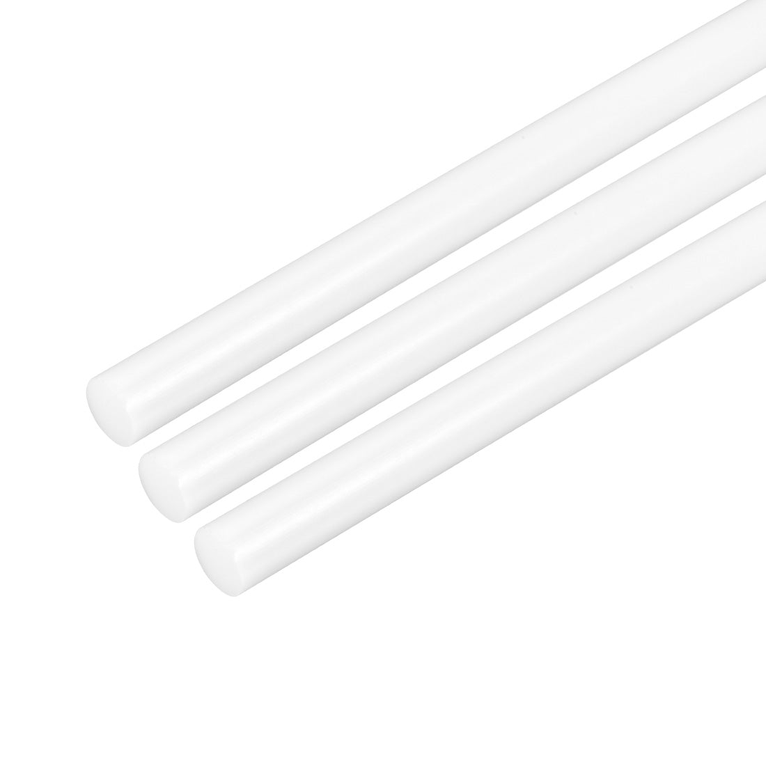 uxcell Uxcell Plastic Round Rod,6mm Dia 50cm White Engineering Plastic Round Bar 3pcs