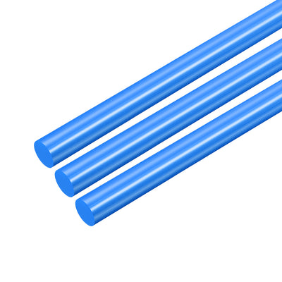 Harfington Uxcell Plastic Round Rod,6mm Dia 50cm Blue Engineering Plastic Round Bar 3pcs