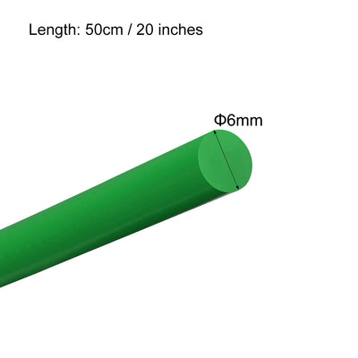 Harfington Uxcell Plastic Round Rod,6mm Dia 50cm Green Engineering Plastic Round Bar 3pcs