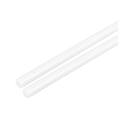 uxcell Uxcell Plastic Round Rod,5mm Dia 50cm White Engineering Plastic Round Bar 2pcs