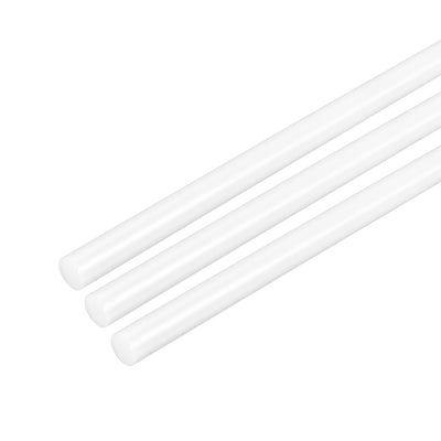 Harfington Uxcell Plastic Round Rod,4mm Dia 50cm White Engineering Plastic Round Bar 3pcs
