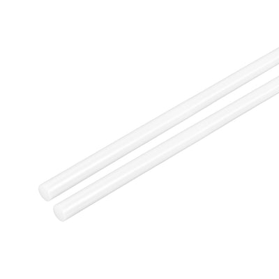 Harfington Uxcell Plastic Round Rod,3mm Dia 50cm White Engineering Plastic Round Bar 2pcs