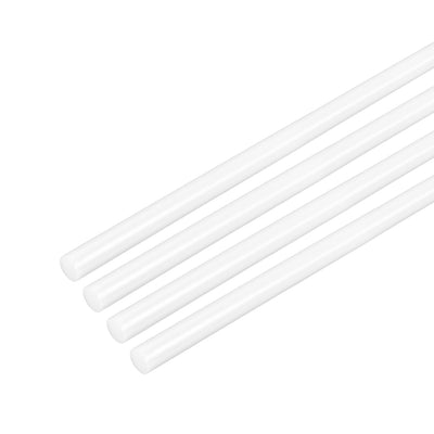 uxcell Uxcell Plastic Round Rod,3mm Dia 50cm White Engineering Plastic Round Bar 4pcs