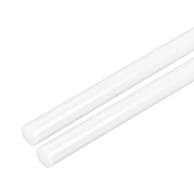 Harfington Uxcell Plastic Round Rod,8mm Dia 50cm White Engineering Plastic Round Bar 2pcs