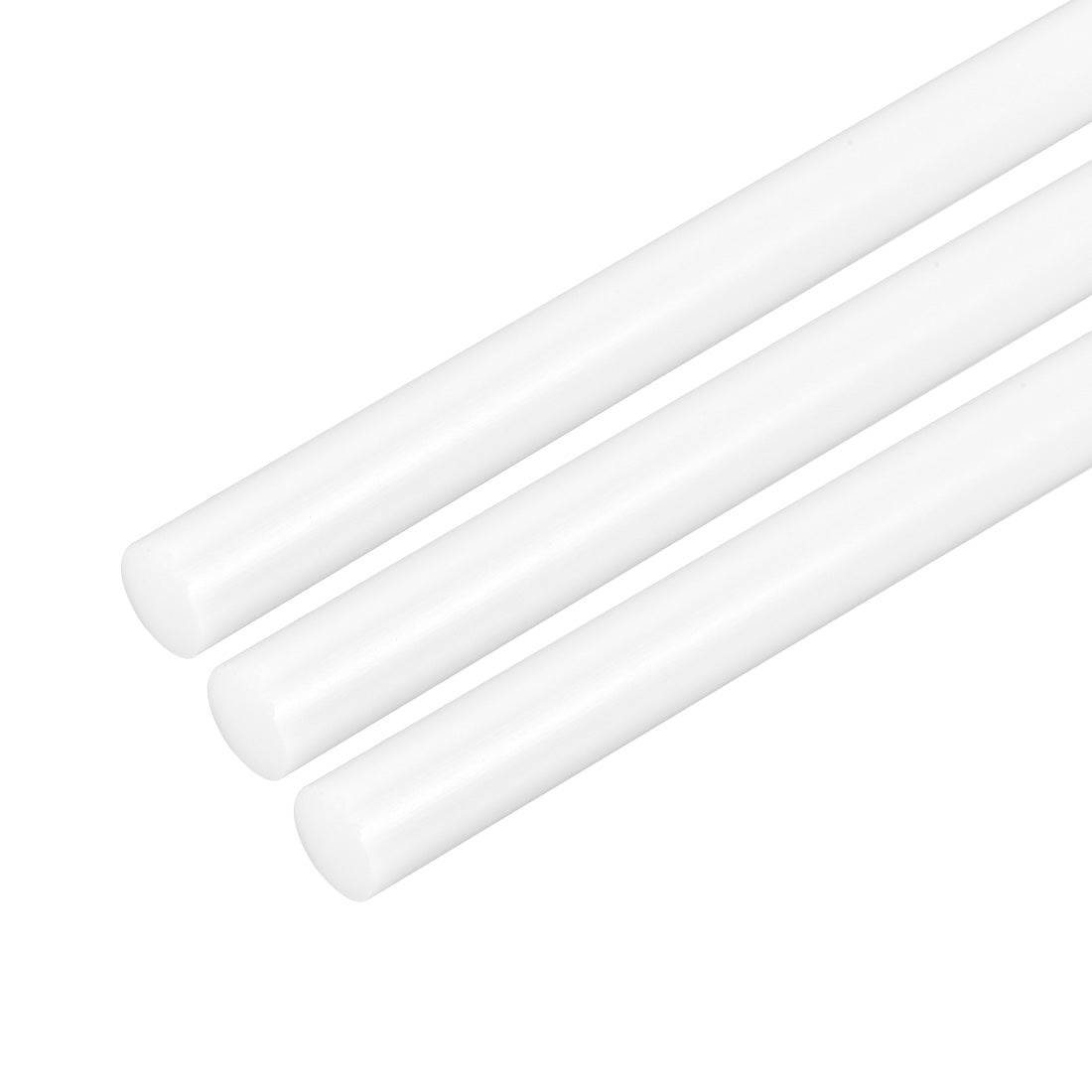 uxcell Uxcell Plastic Round Rod,8mm Dia 50cm White Engineering Plastic Round Bar 3pcs