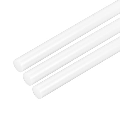 Harfington Uxcell Plastic Round Rod,8mm Dia 50cm White Engineering Plastic Round Bar 3pcs