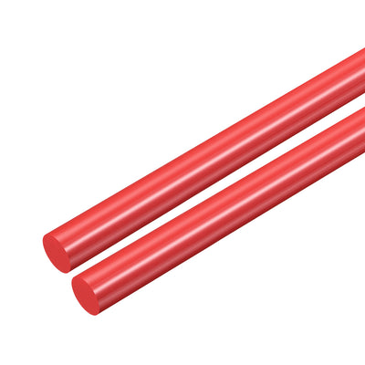 Harfington Uxcell Plastic Round Rod,8mm Dia 50cm Red Engineering Plastic Round Bar 2pcs