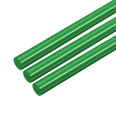 Harfington Uxcell Plastic Round Rod,8mm Dia 50cm Green Engineering Plastic Round Bar 3pcs