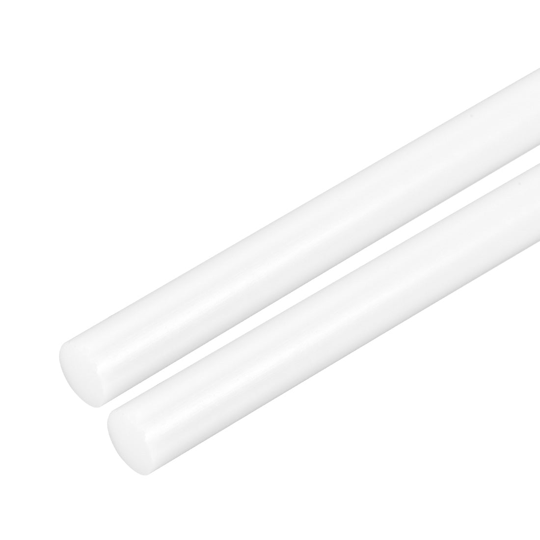 uxcell Uxcell Plastic Round Rod,10mm Dia 50cm White Engineering Plastic Round Bar 2pcs
