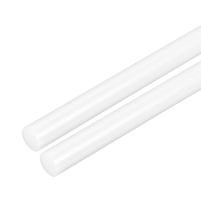 Harfington Uxcell Plastic Round Rod,10mm Dia 50cm White Engineering Plastic Round Bar 2pcs