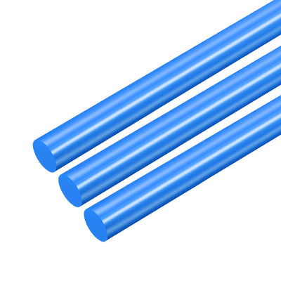 Harfington Uxcell Plastic Round Rod,10mm Dia 50cm Blue Engineering Plastic Round Bar 3pcs