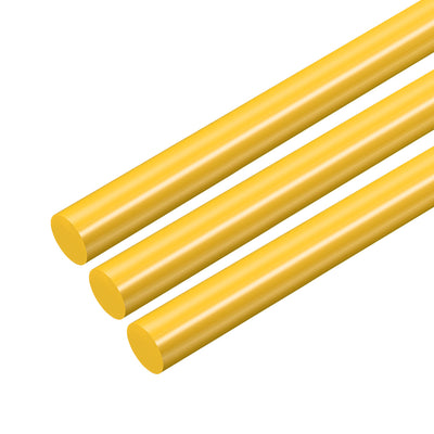 Harfington Uxcell Plastic Round Rod,10mm Dia 50cm Yellow Engineering Plastic Round Bar 3pcs