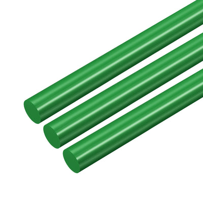 Harfington Uxcell Plastic Round Rod,10mm Dia 50cm Green Engineering Plastic Round Bar 3pcs